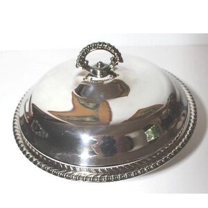 Elegant Silver plate dome covered serving bowl